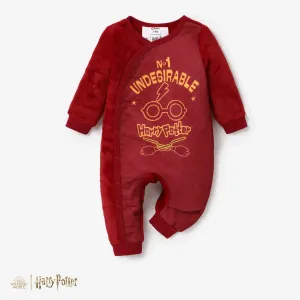 Harry Potter Baby Boy Material Patchwork Large Pattern Plush Long-sleeved Jumpsuit #1315958