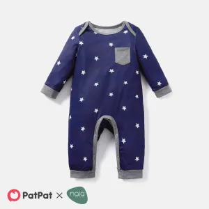 Naia Baby Boy Star Print/Polka dots /Stripe Long-sleeve Jumpsuits #232695