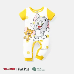 Tom and Jerry Baby Boy Short-sleeve Graphic Print Polka Dots or Striped Naiaâ¢ Jumpsuit #234821