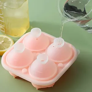 4 Giant Cute Flower Shape Ice 3D Rose Ice Molds with Large Ice Cube Trays #1038052