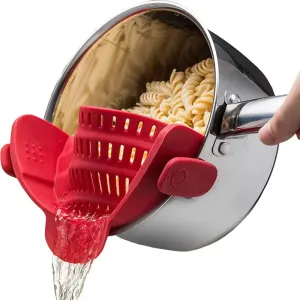 Pasta Strainer and Pot Strainer Silicone Clip On Strainer for Pots Pans Bowls #227332