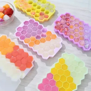 Silicone Ice Cube Trays Ice Cube Mold with Lids Reusable for Freezer Refrigerator #200786