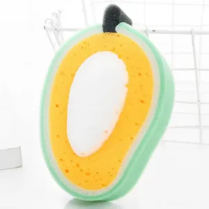Thick Sponge Fruit Design Multi-functional Dishwashing Sponge #1196033