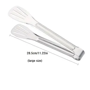 Versatile Stainless Steel Food Tongs for Bread, Cakes, Grilling, and Steaks #1081319