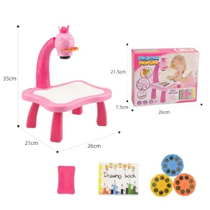 Multifunctional Projector Drawing and Writing Desk for Kids with Sound Effects and Detachable Rounded Corners #1321987