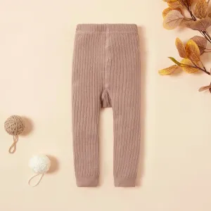Toddler Girl Solid Color Ribbed Cotton Leggings #235134