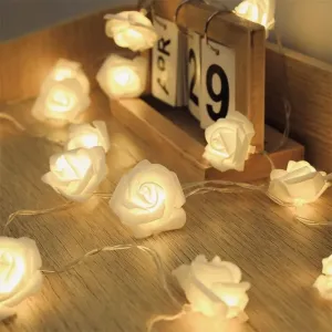 LED Foam Flower Fairy Lights with Battery, USB, and Remote Control - Ideal for Valentine's Day, Weddings, and Festive Decorations #1319185