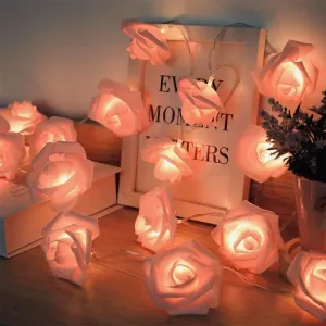 LED Foam Flower Fairy Lights with Battery, USB, and Remote Control - Ideal for Valentine's Day, Weddings, and Festive Decorations #1319186