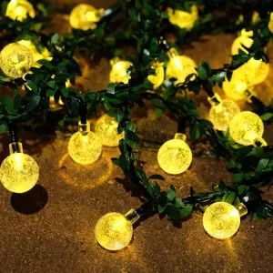 LED Outdoor Decorative Light String with 20 Warm White Bubble Ball Fairy Lights for Yard, Patio Decorations