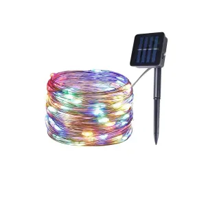 Solar-Powered LED Copper Wire Lights String, Outdoor Yard Decoration #1322356
