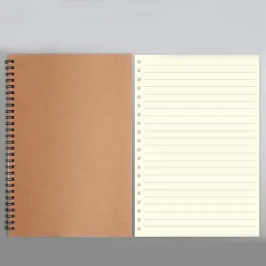 A5 Spiral Notebook with Kraft Cover 60 Sheets Wirebound Journal Notepad Office School Supply Stationery #200942