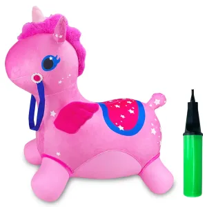 Inflatable Bouncy Unicorn Kids Bouncy Hopper Ride On Toys with Pump Indoor Outdoor Activity Toys Gift #807697