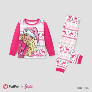 Barbie Christmas Mommy and Me Snowflake Deer Pattern Print Pajamas Sets (Flame Resistant) #1167219