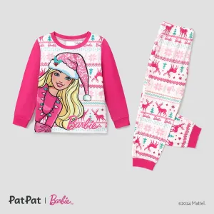Barbie Christmas Mommy and Me Snowflake Deer Pattern Print Pajamas Sets (Flame Resistant) #1167224