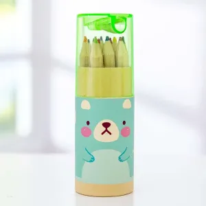 12-Colors Colored Pencils Cute Little Bear Drawing Painting Coloring Small Pencil Kid Adult Office School Student Stationery Supply #200918