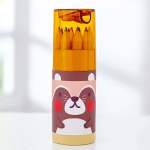12-Colors Colored Pencils Cute Little Bear Drawing Painting Coloring Small Pencil Kid Adult Office School Student Stationery Supply #200919