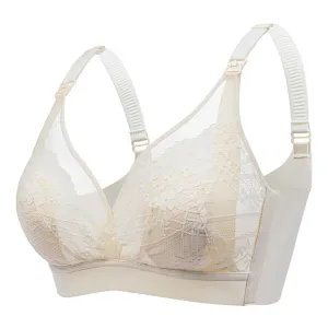 Front-Opening Lace Nursing Bra with Bunny Ears for Pregnant Women #1320564