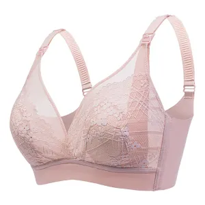 Front-Opening Lace Nursing Bra with Bunny Ears for Pregnant Women #1320566