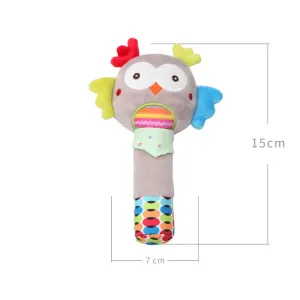 Baby Cartoon Animal Stuffed Hand Rattle with Sound Soft Plush Infant Developmental Hand Grip Toy Gift for Baby Girls Boys #196739