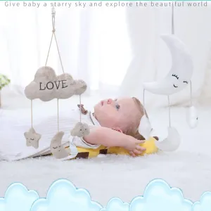 Baby Hanging Rattle Toys Clouds Moon Stars Plush Doll Stroller Crib Hanging Pendant Toy #230518