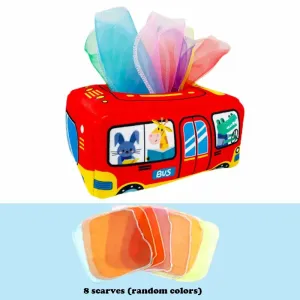 Tear-Proof Baby Tissue Box Paper Towel Toy with Random Color Silk Scarves - Early Education Exercise Toy, Perfect for Baby on Christmas #1192346