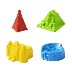 4pcs Beach Toys for Toddlers/Kids 3+, Sand Toys for Toddlers/Kids Sand Castle Toys Sand Shovels, Sand Castle Molds Kit (Random Color)