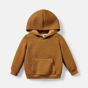 Toddler/Kid Boy Solid Color Textured Hoodie Sweatshirt #218005