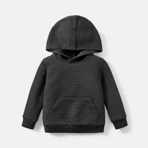Toddler/Kid Boy Solid Color Textured Hoodie Sweatshirt #218015