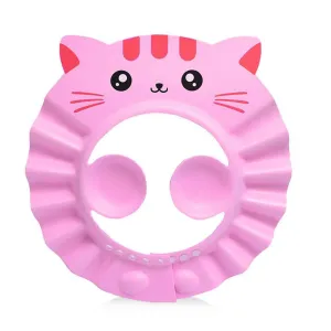 Baby Shampoo CAP Adjustable Bath Wash Hair Cap Eye Ear Protection Waterproof Ear Wash Hat Children Carton Cat Shower Cap #818208