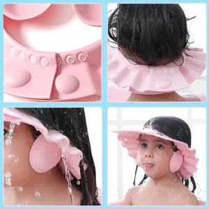 Baby Shower Caps Shampoo Cap Wash Hair Kids Bath Visor Hats Adjustable Shield Waterproof Ear Protection Eye Children Hats Infant #191668