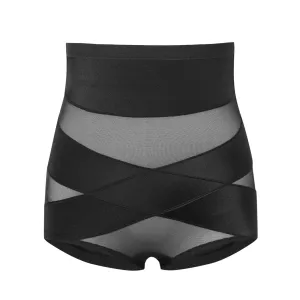 Women Hi-Waist Crisscross Tummy Control Panty Butt Lifter Shapewear Waist Trainer Tummy Control Shorts Body Shaper Cincher Girdle #202496