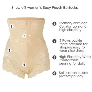Women High Waist Slimming Tummy Lace Briefs With Zipper #924916