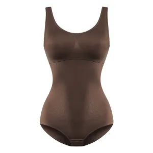 Women Solid Color Stretchy Tank Bodysuit High-Rise Tummy Control Shapewear Seamless Bodysuit Butt Lifter (Without Chest Pad) #197521