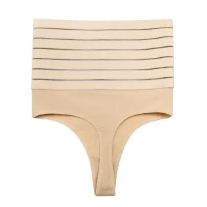 Women Thong Shapewear Striped Butt Lifter Shapewear Tummy Slimmer High Waist Panty Body Shaper Underwear #198398