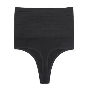 Women Thong Shapewear Striped Butt Lifter Shapewear Tummy Slimmer High Waist Panty Body Shaper Underwear #198403