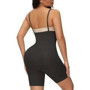 Women Tummy Control Shapewear Seamless Bodysuit Butt Lifter Full Body Shaper Bodysuit Open Bust Mid Thigh Body Shaper Shorts #196888