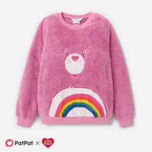 Care Bears Family Matching Character Print  Embroidered Fuzzy Long-sleeve Top #1066194