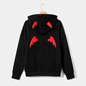 Halloween Family Matching 3D Bat Hooded Long-sleeve Sweatshirt Tops #1087803