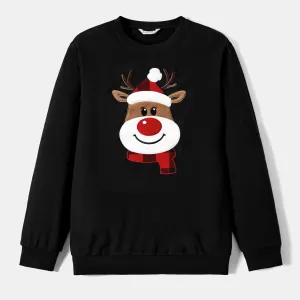 Christmas Family Matching Cartoon Reindeer Patch Long-sleeve Tops #1168589
