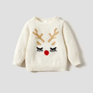 Christmas Mommy and Me Cute Deer Print Warm Sweaters