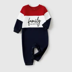 Family Matching Colorblock Letter Print Crew neck Long-sleeve Sweatshirts #1067272