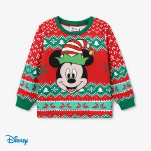 Disney Mickey and Friends Christmas Family Matching Character Print Long-sleeve Tops #1167031