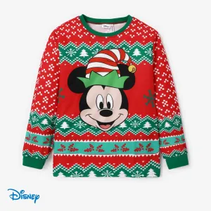 Disney Mickey and Friends Christmas Family Matching Character Print Long-sleeve Tops