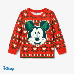 Disney Mickey and Friends Christmas Family Matching Pattern Print Long-sleeve Tops #1167046