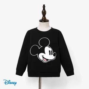 Disney Mickey and Friends Family Matching Character Print Long-sleeve Tops and Belted Dresses Sets