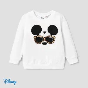 Disney Mickey and Friends Family Matching Character Print Long-sleeve White Top #1171546