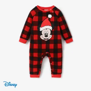 Disney Mickey and Friends Family Matching Christmas Polarfleece Grid Character Print Hooded Top #1083602