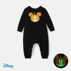 Disney Mickey and Friends Halloween Glow In The Dark Family Matching Pumpkin Print Long-sleeve Tops #1064709