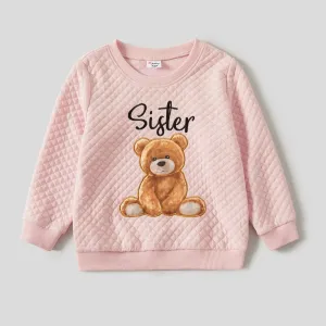 Family Matching Bear Print Long-sleeve Tops #1116604