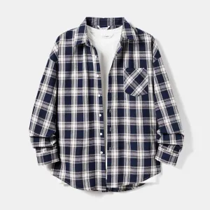 Family Matching Casual Cotton Plaid Long-sleeve Shirt Tops #1168801